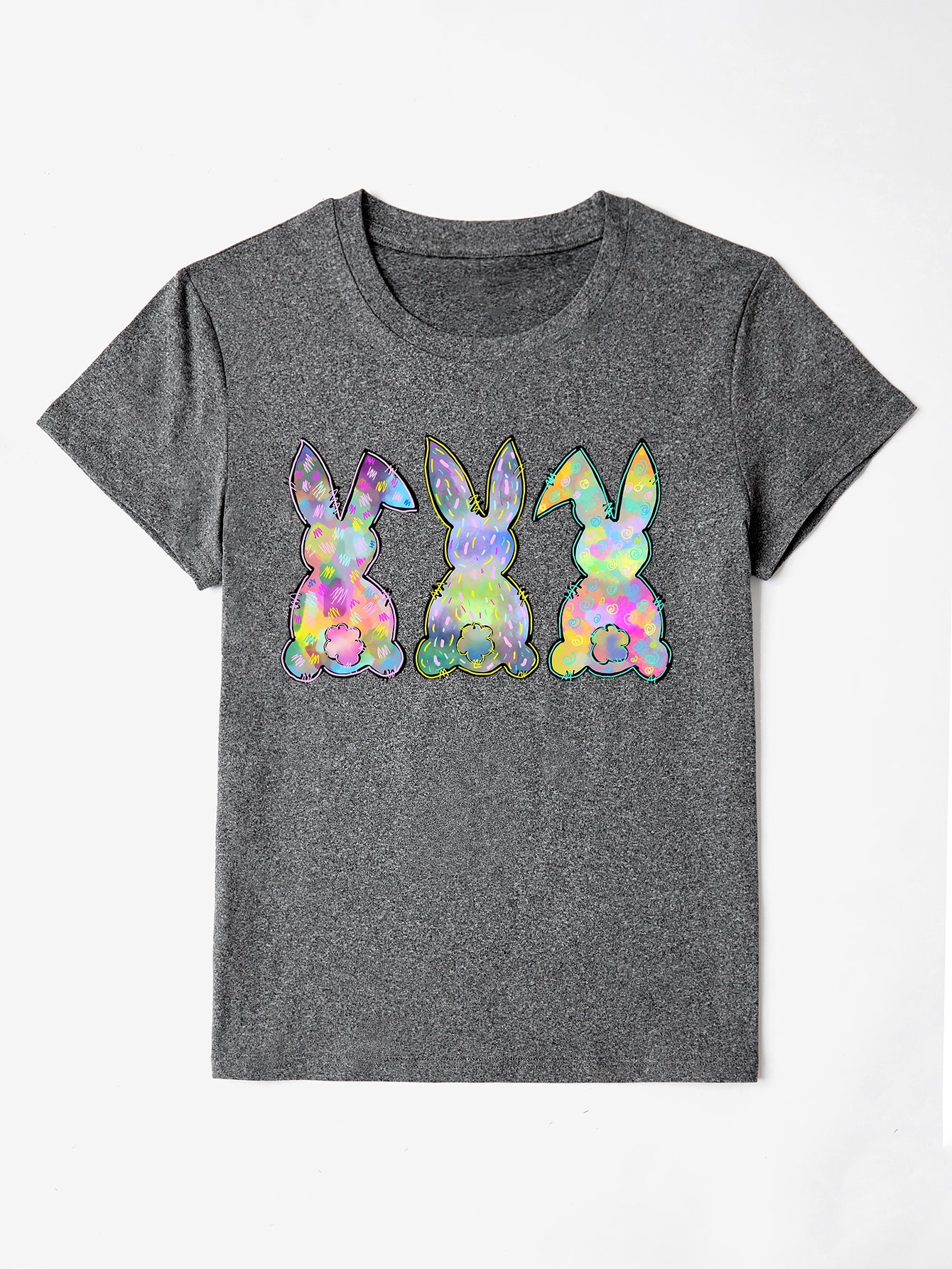 Rabbit Round Neck Short Sleeve T-Shirt - AllIn Computer