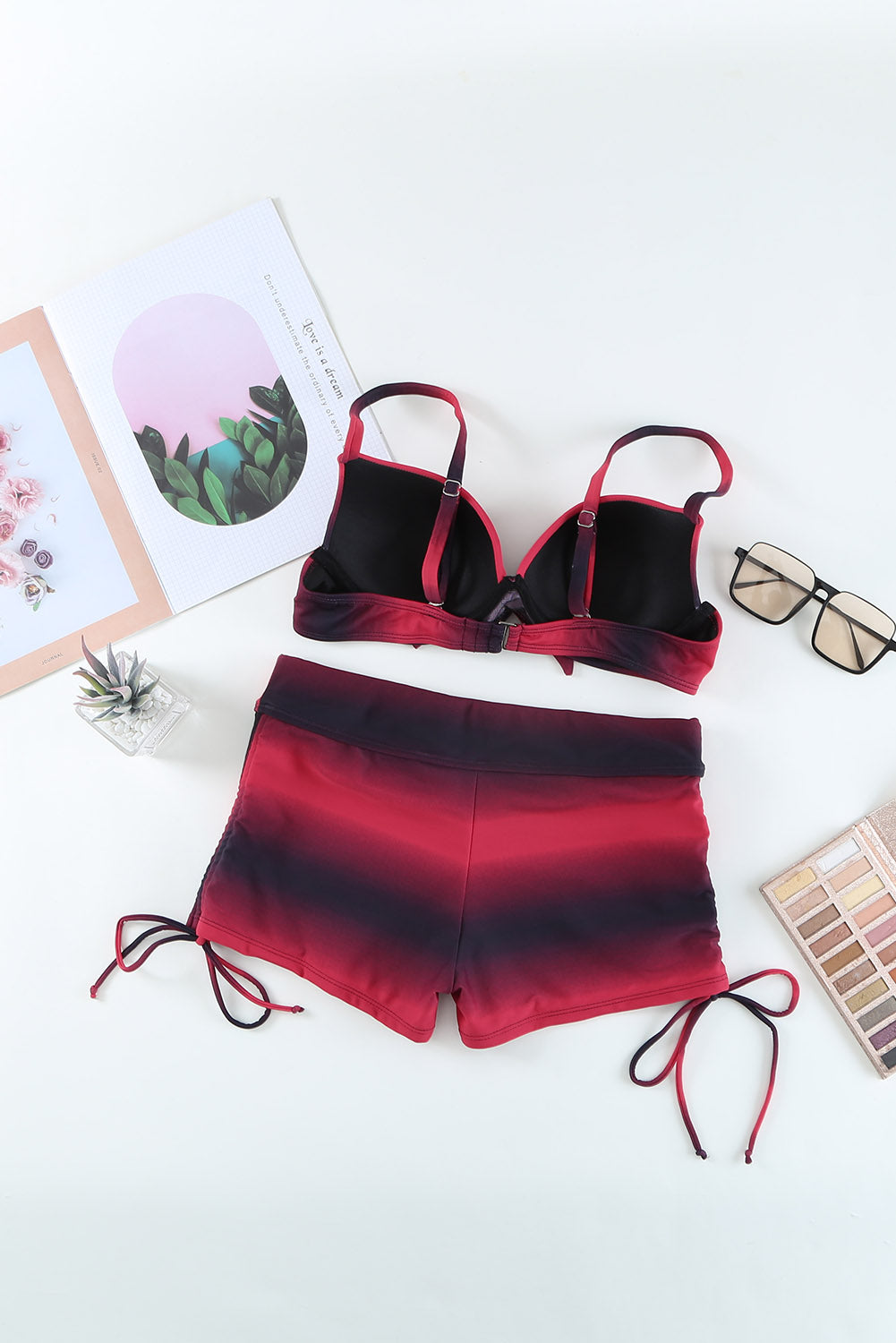 Drawstring Sweetheart Neck Bikini Set - AllIn Computer