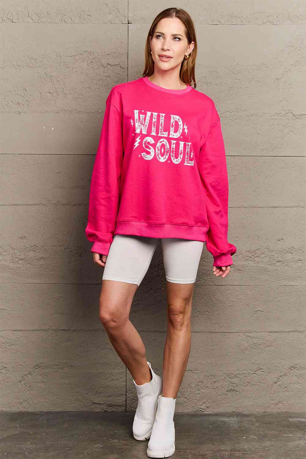 Simply Love Full Size WILD SOUL Graphic Sweatshirt - AllIn Computer