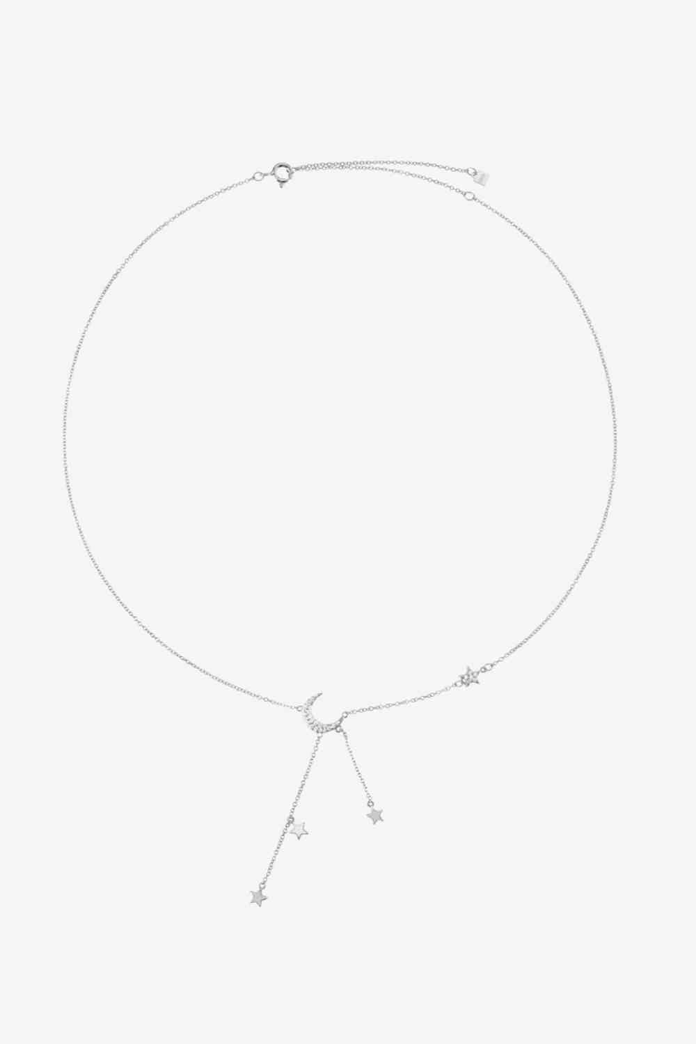 Inlaid Zircon Star and Moon Necklace - AllIn Computer