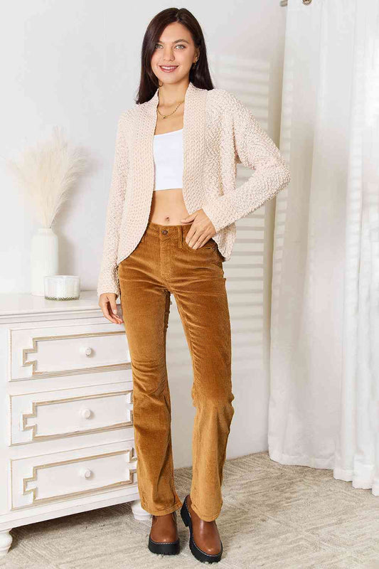 Double Take Open Front Long Sleeve Cardigan - AllIn Computer
