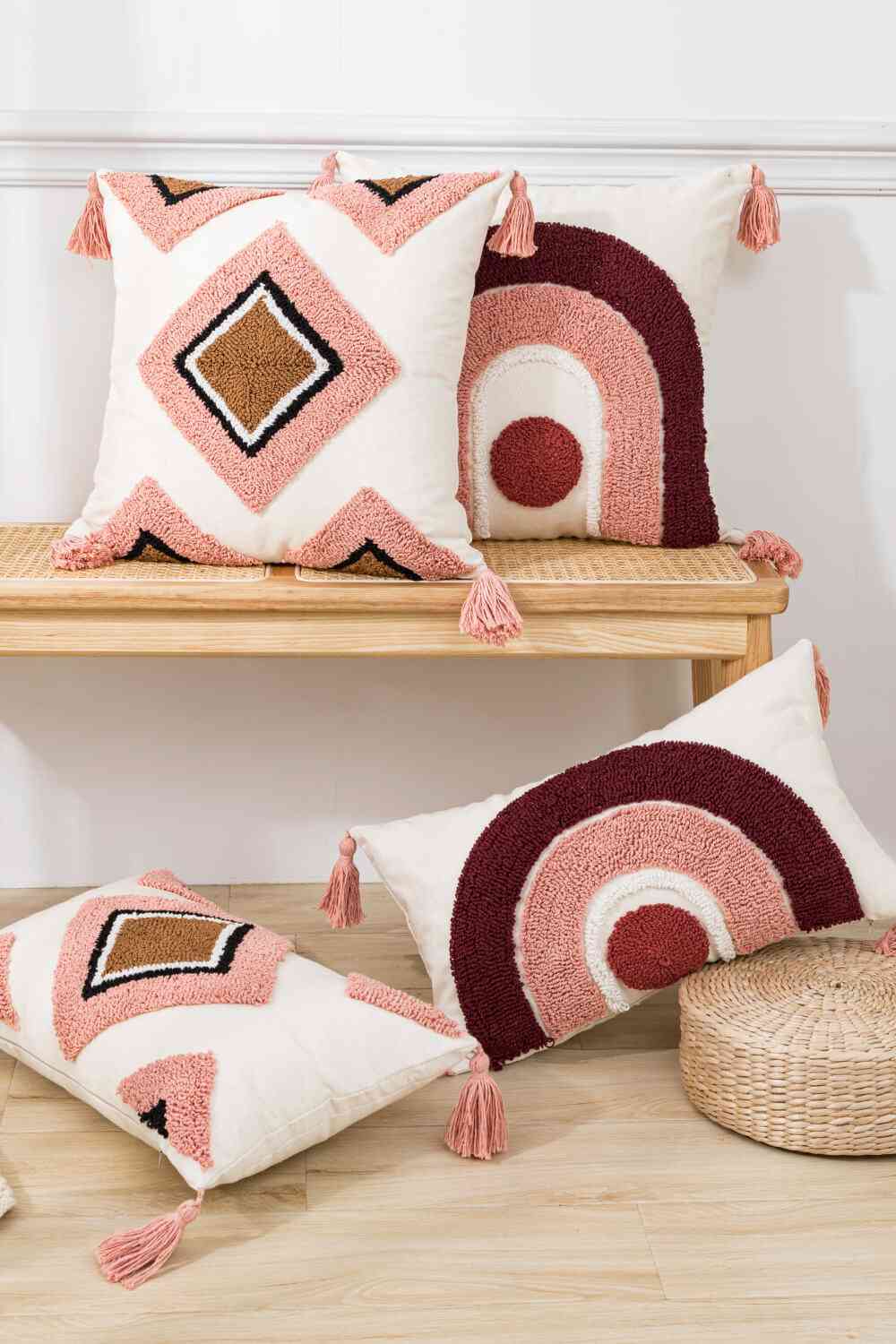 Geometric Graphic Tassel Decorative Throw Pillow Case - AllIn Computer