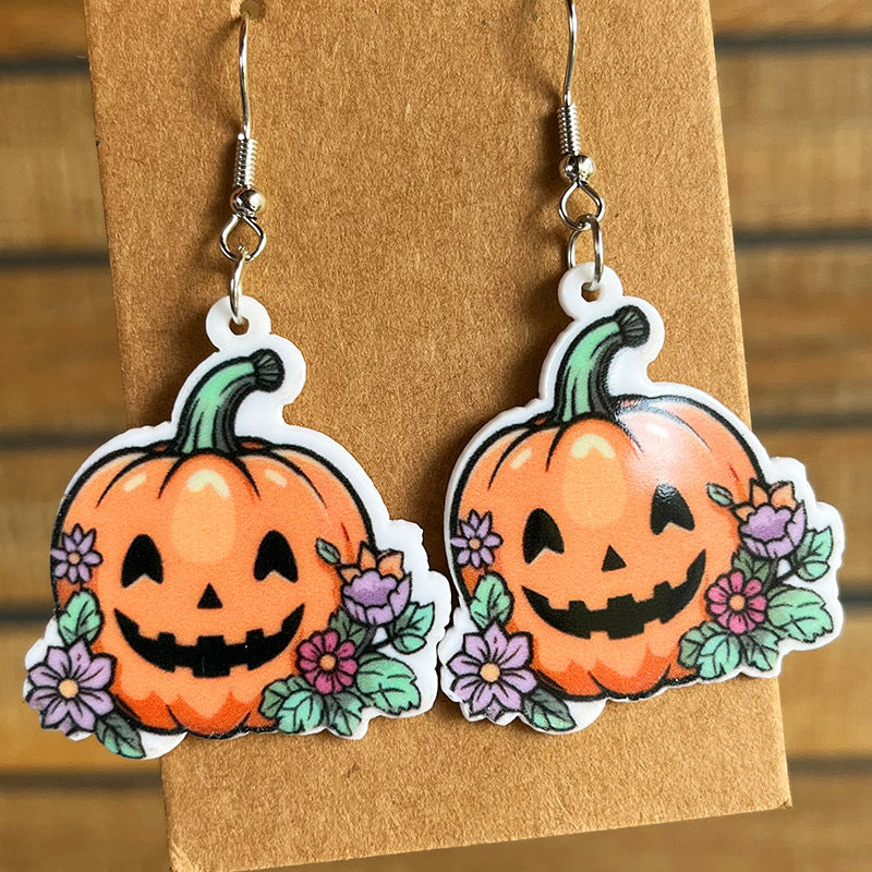 Halloween Theme Acrylic Dangle Earrings - AllIn Computer
