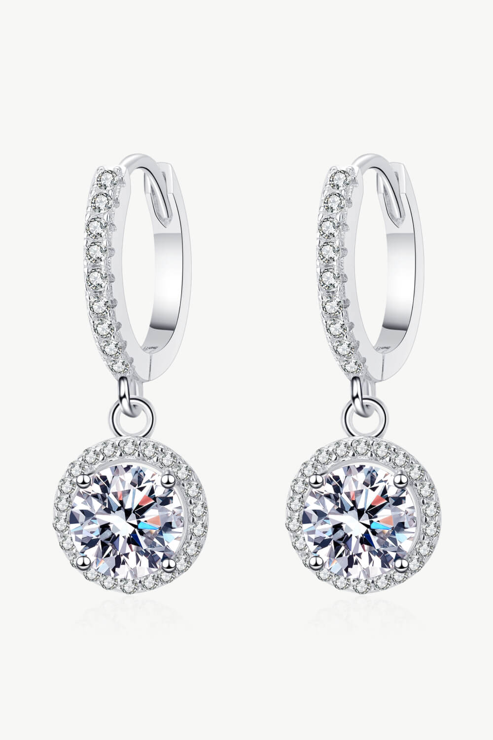 Moissanite Round-Shaped Drop Earrings - AllIn Computer