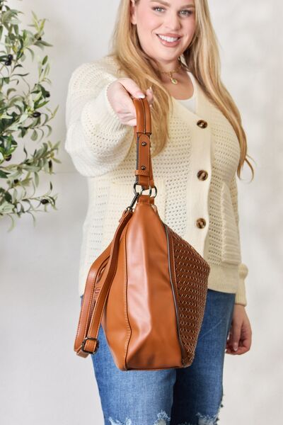 SHOMICO Woven Vegan Leather Handbag - AllIn Computer