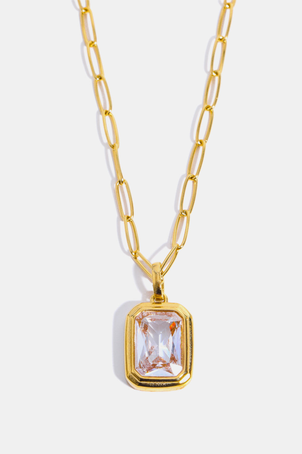 Zircon 18K Gold-Plated Geometrical Shape Pendant Necklace - AllIn Computer