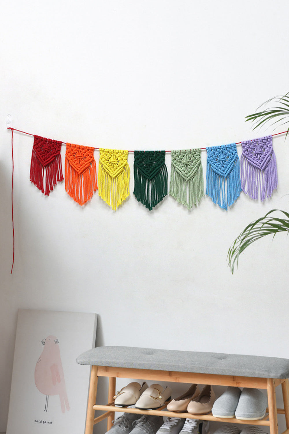 Rainbow Fringe Macrame Banner - AllIn Computer