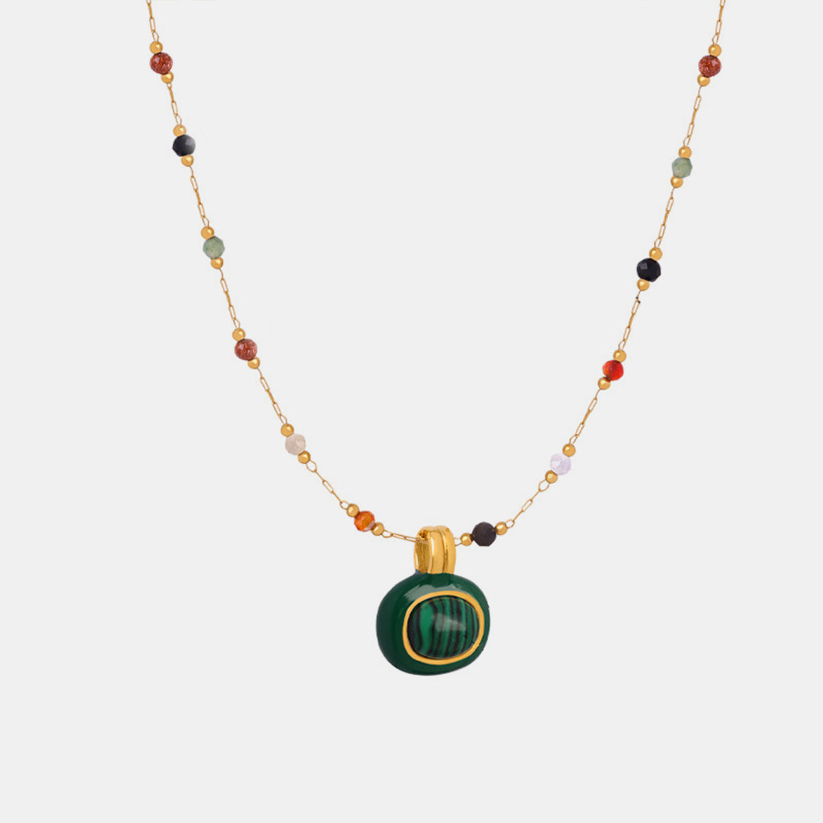 Titanium Steel Gold-plated Bead Necklace - AllIn Computer