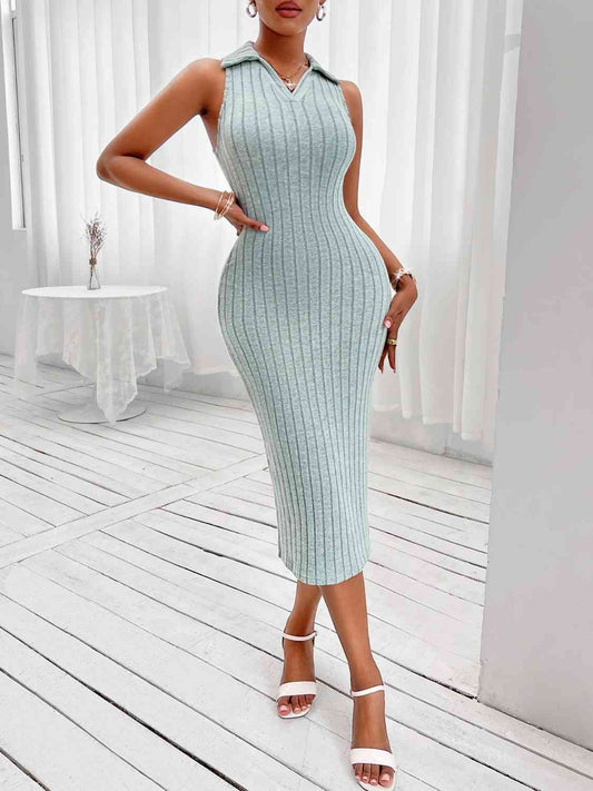 Johnny Collar Sleeveless Sweater Dress - AllIn Computer