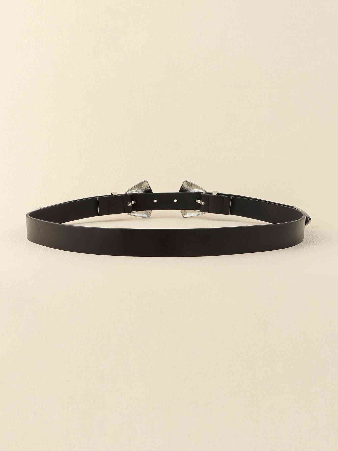 Double Buckle PU Leather Belt - AllIn Computer