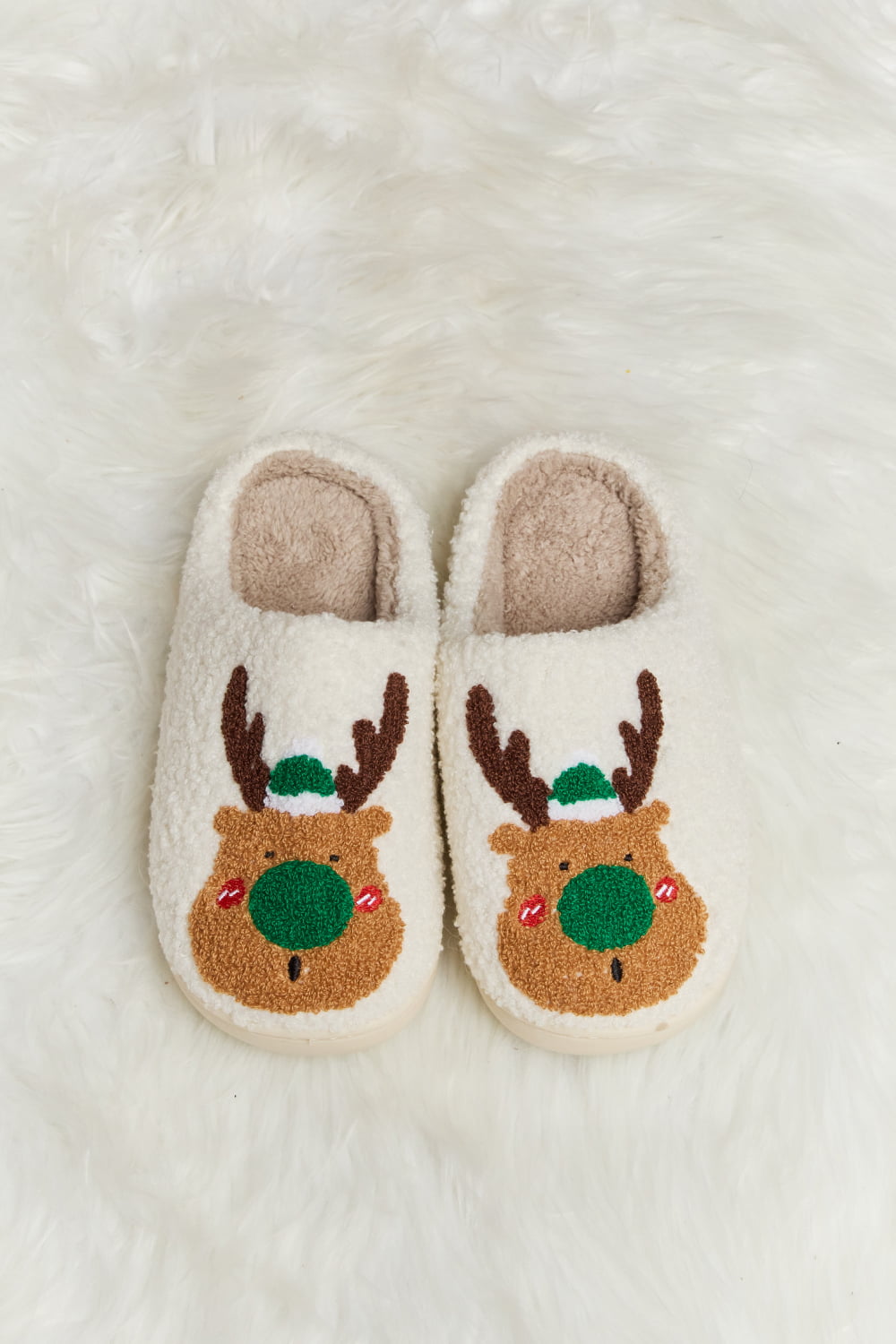 Melody Rudolph Print Plush Slide Slippers - AllIn Computer