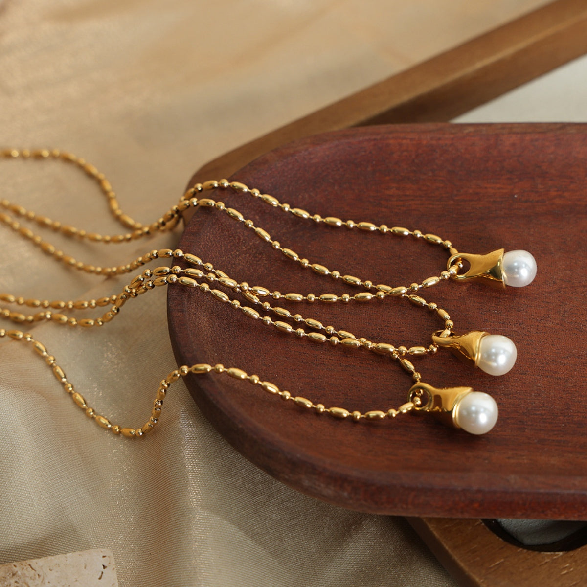 Titanium Steel Pearl Pendant Necklace - AllIn Computer