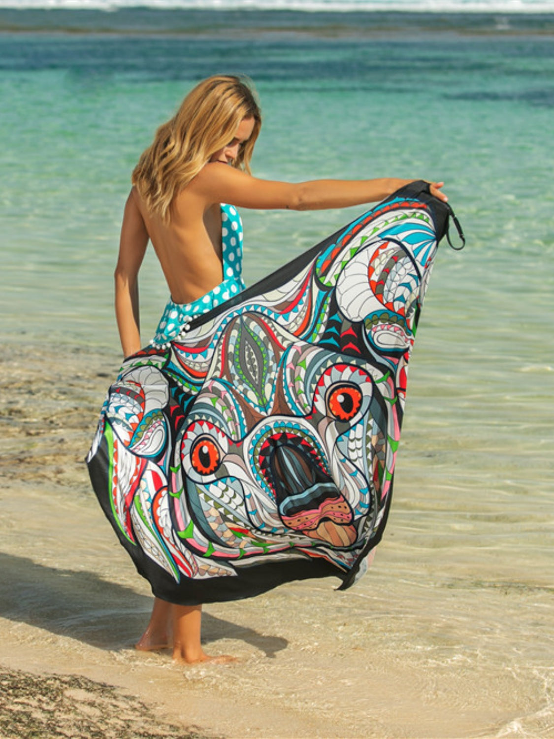 Printed Spaghetti Strap Cover Up - AllIn Computer