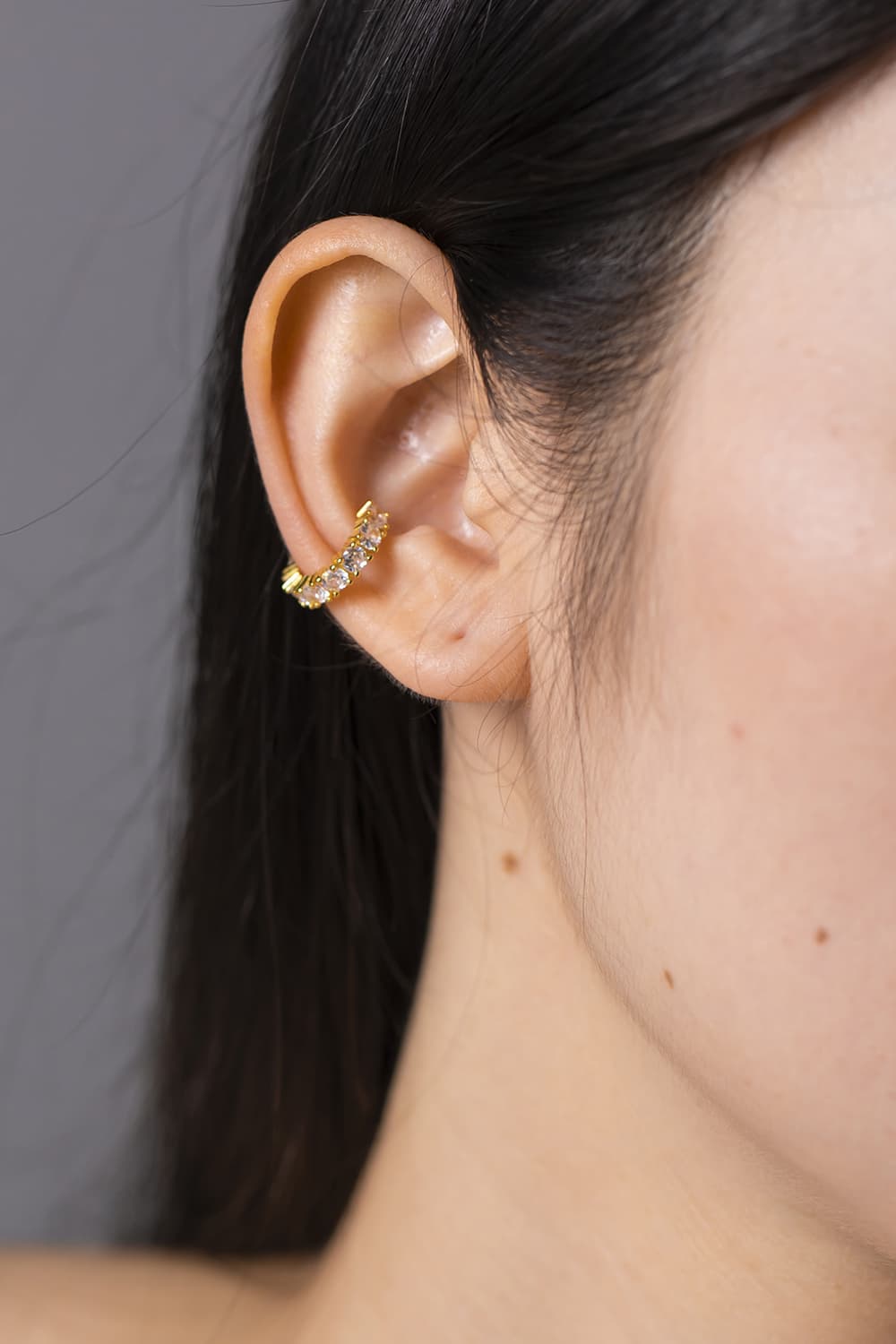 Inlaid Zircon Single Cuff Earring - AllIn Computer