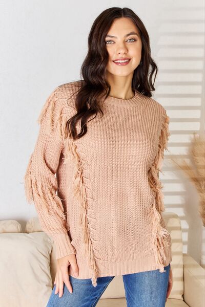 And The Why Tassel Detail Long Sleeve Sweater - AllIn Computer