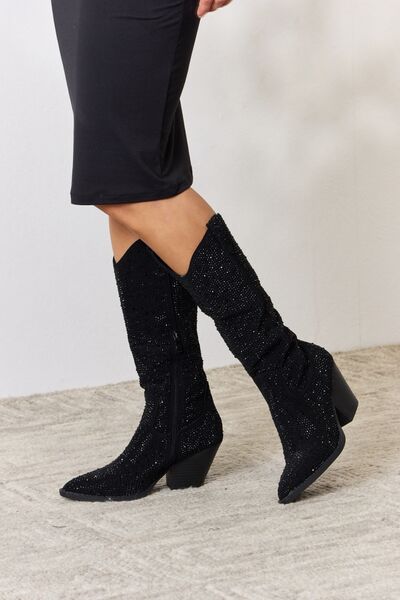 Forever Link Rhinestone Knee High Cowboy Boots - AllIn Computer