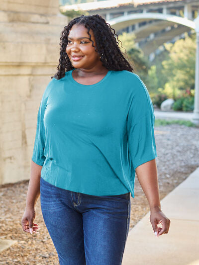 Basic Bae Full Size Round Neck Drop Shoulder T-Shirt - AllIn Computer