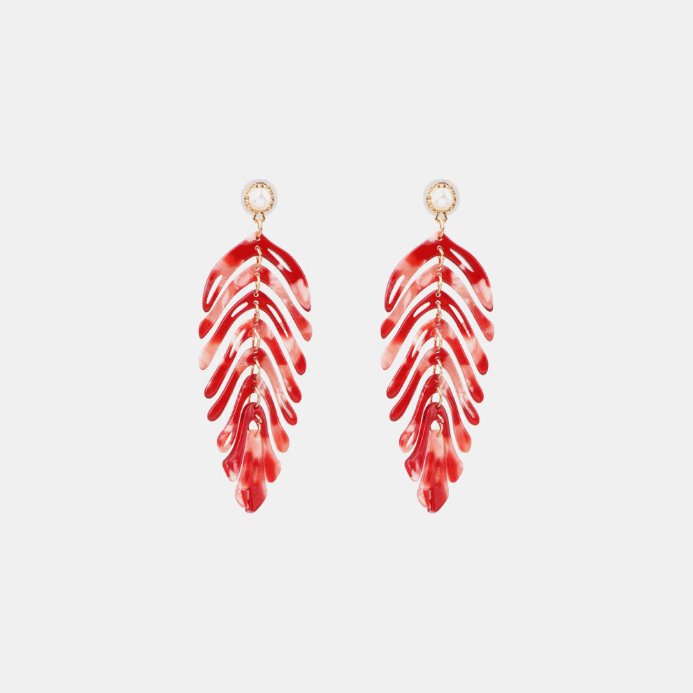 Leaf Shape Dangle Earrings - AllIn Computer