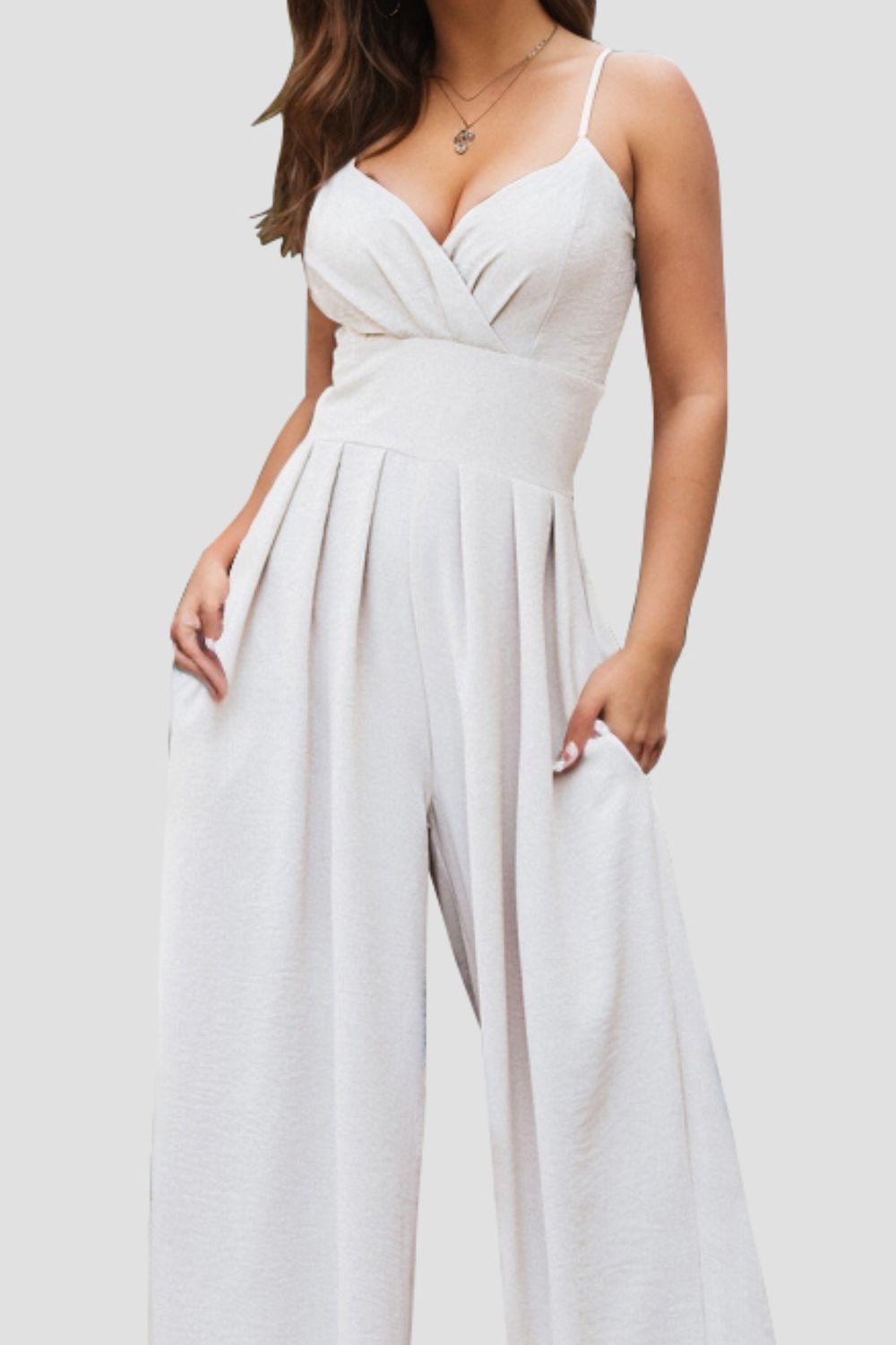 Spaghetti Strap Wide Leg Jumpsuit - AllIn Computer