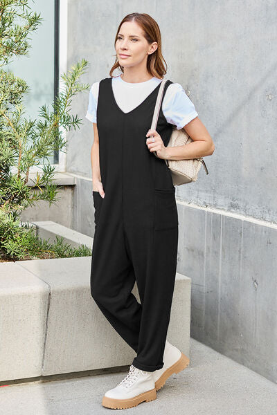 Double Take Full Size Sleeveless Straight Jumpsuit - AllIn Computer
