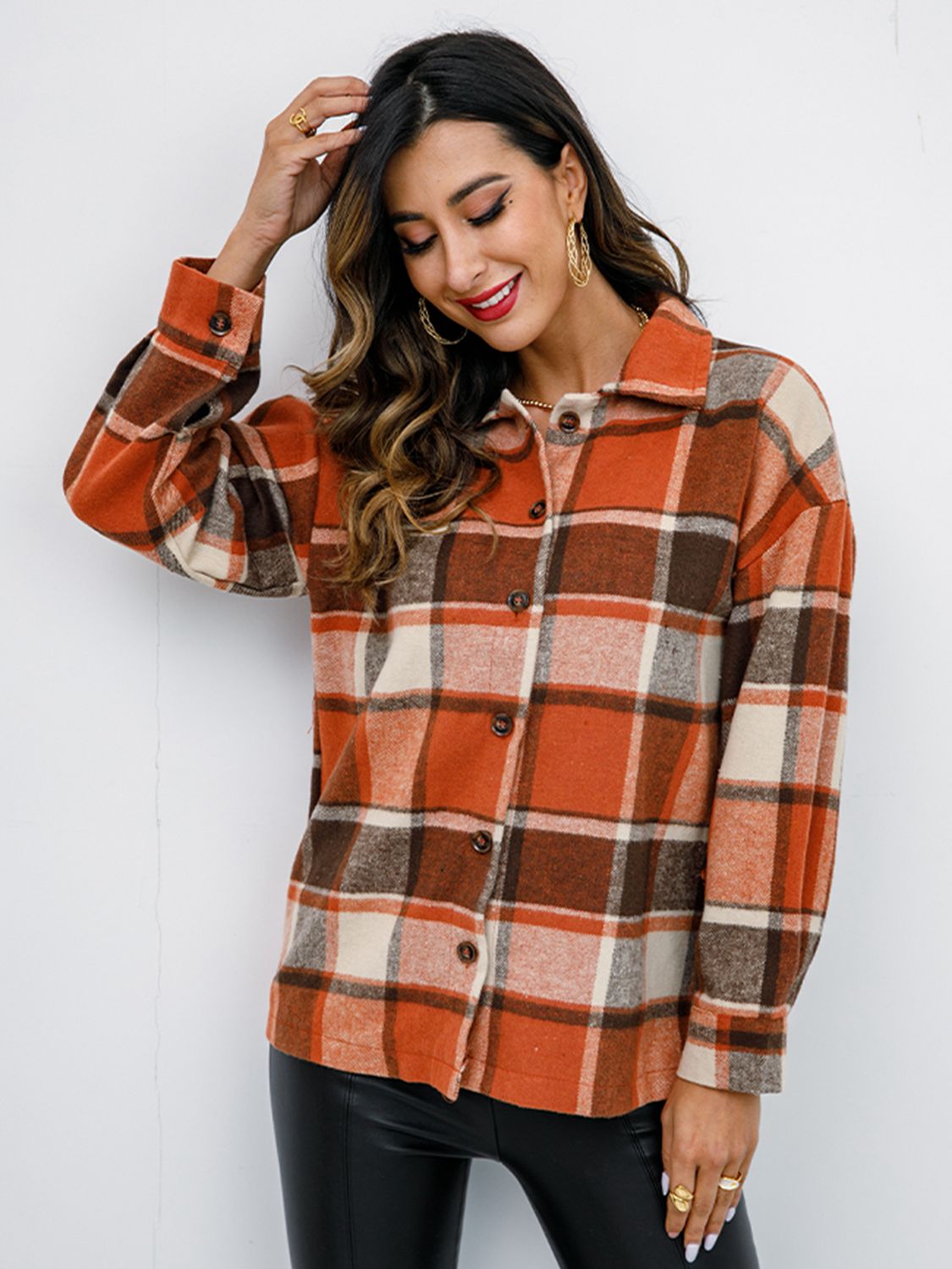 Plaid Button-Down Jacket - AllIn Computer