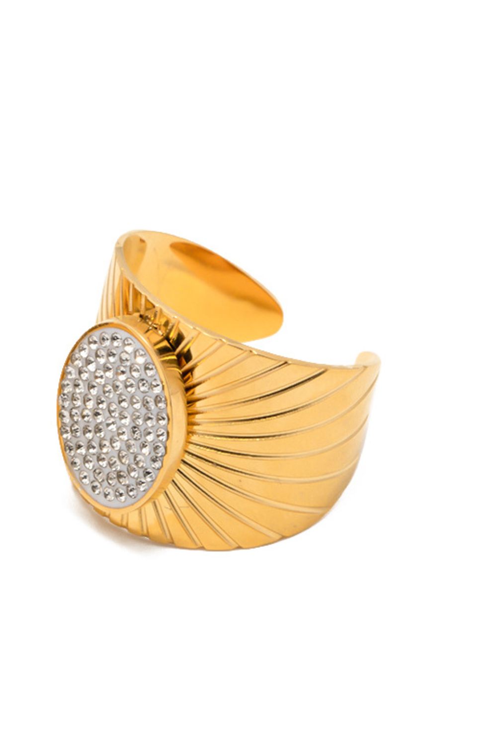 Wide Band Stainless Steel Open Ring - AllIn Computer