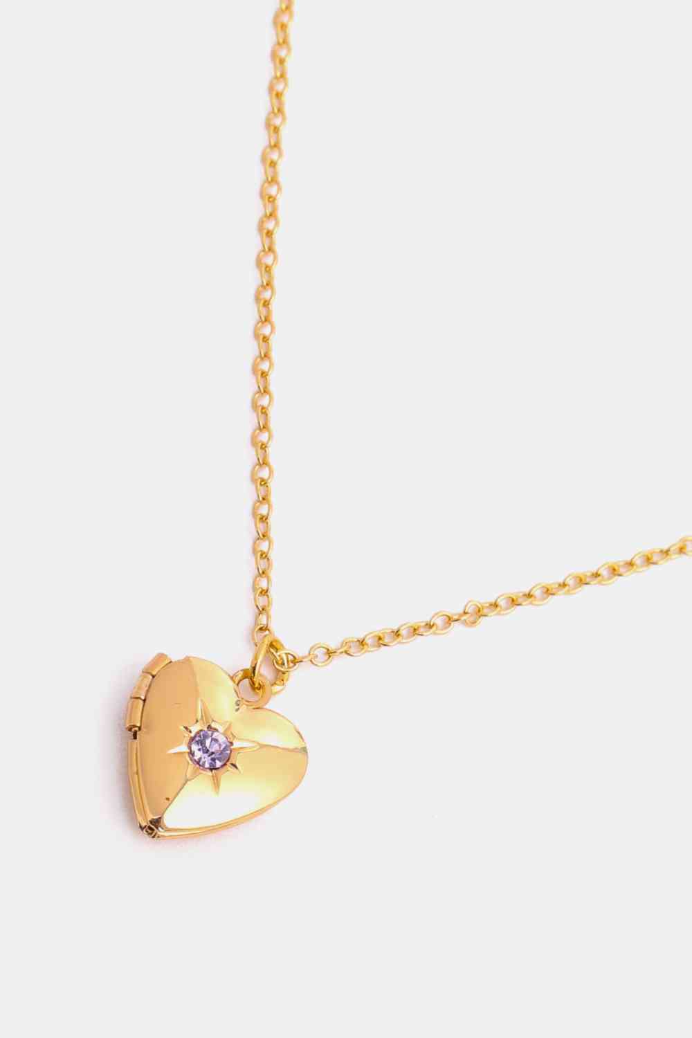 Zircon Heart Shape 14K Gold-Plated Pendant Necklace - AllIn Computer