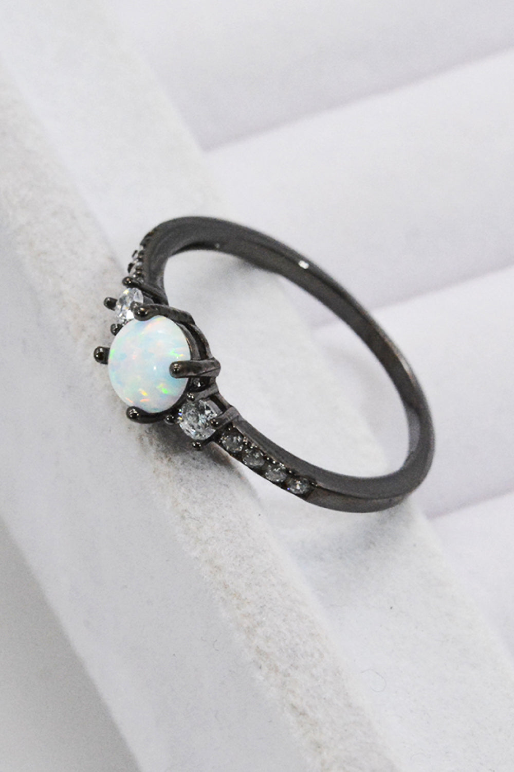 925 Sterling Silver Round Opal Ring - AllIn Computer