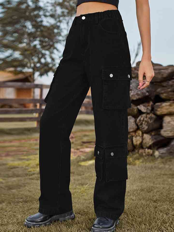 Straight Leg Cargo Jeans - AllIn Computer