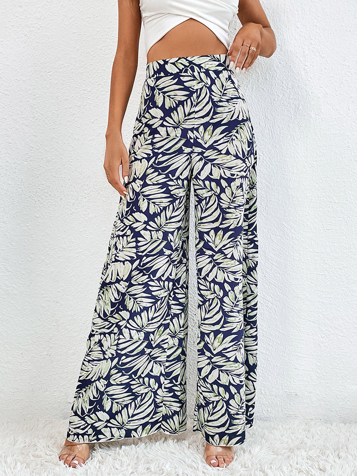 Printed Wide Leg Pants - AllIn Computer