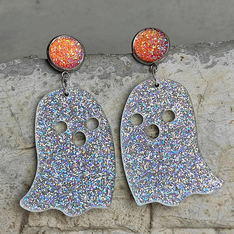 Ghost Shape Acrylic Dangle Earrings - AllIn Computer