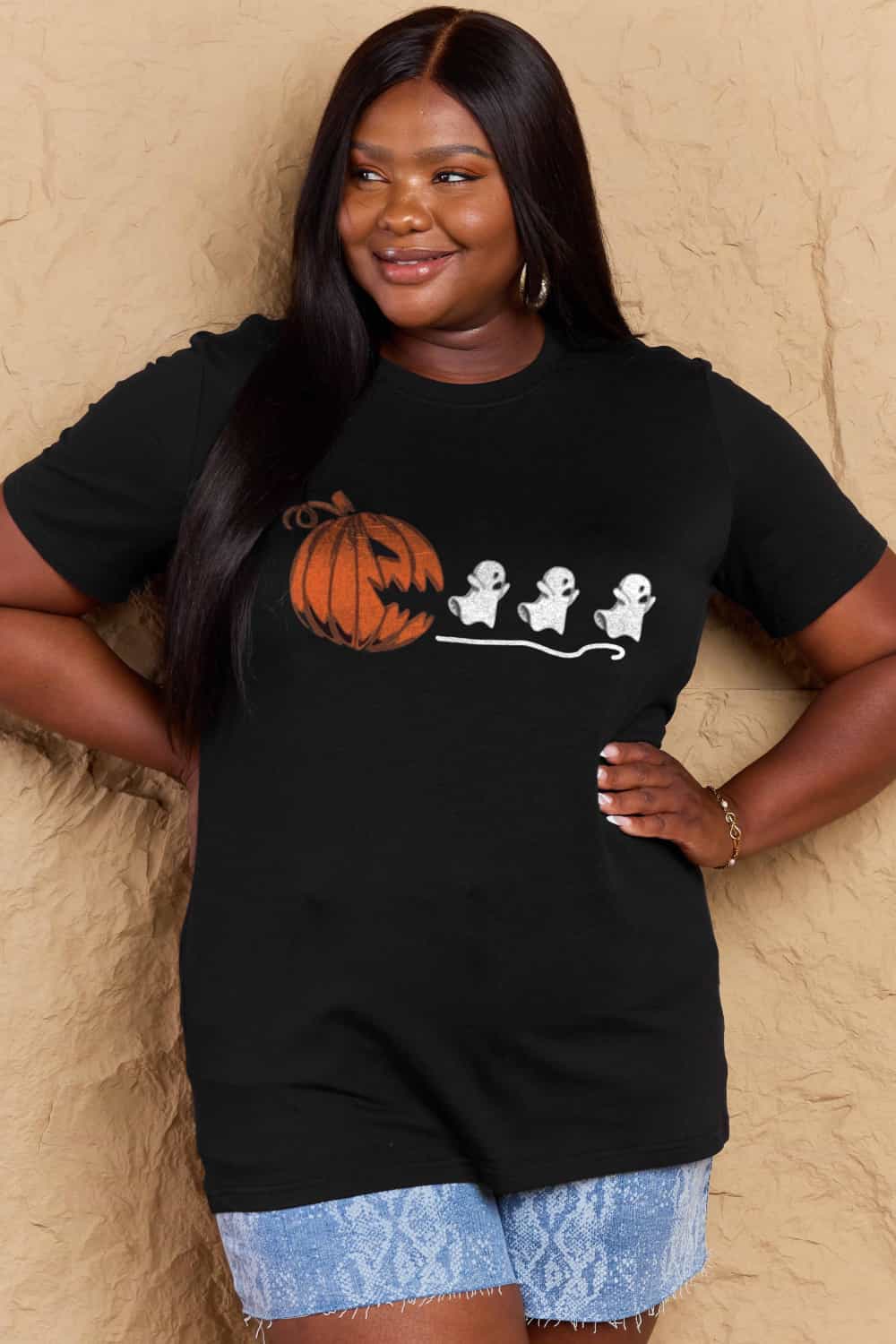 Simply Love Full Size Jack-O'-Lantern Graphic Cotton T-Shirt - AllIn Computer