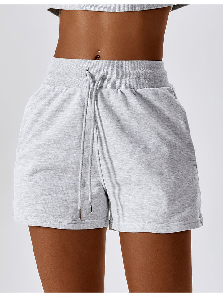 Drawstring Smocked Waist Sports Shorts - AllIn Computer