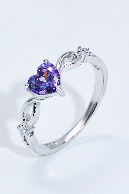 Crystal Heart 925 Sterling Silver Ring - AllIn Computer