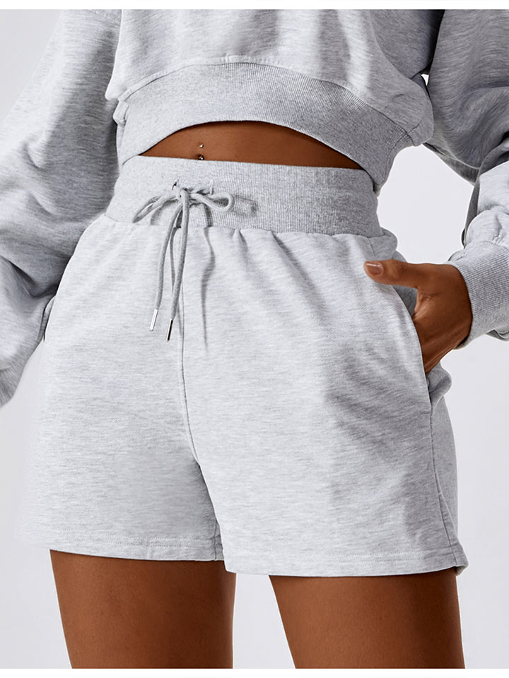 Drawstring Smocked Waist Sports Shorts - AllIn Computer