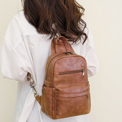 Medium PU Leather Backpack - AllIn Computer