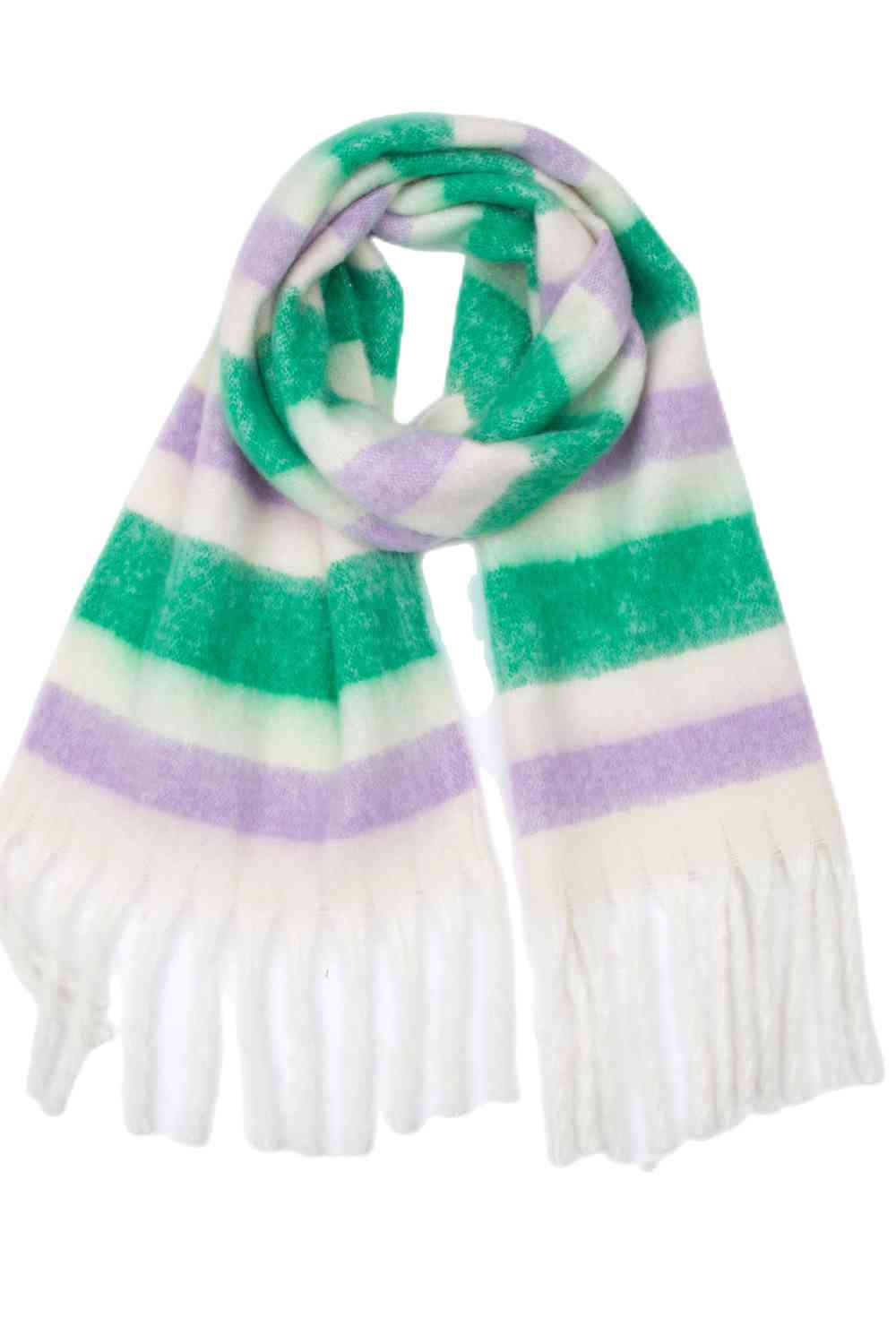 Fringe Detail Polyester Scarf - AllIn Computer