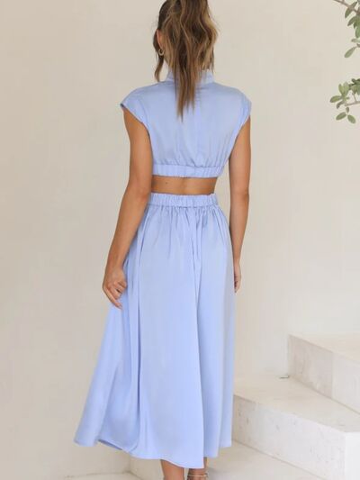 Cutout Mock Neck Sleeveless Dress - AllIn Computer