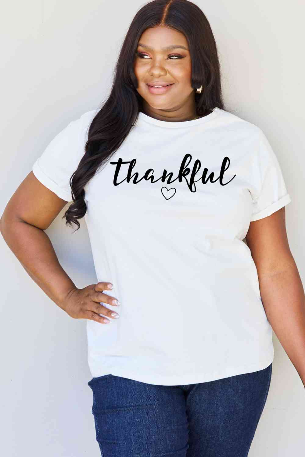 Simply Love Full Size THANKFUL Graphic T-Shirt - AllIn Computer