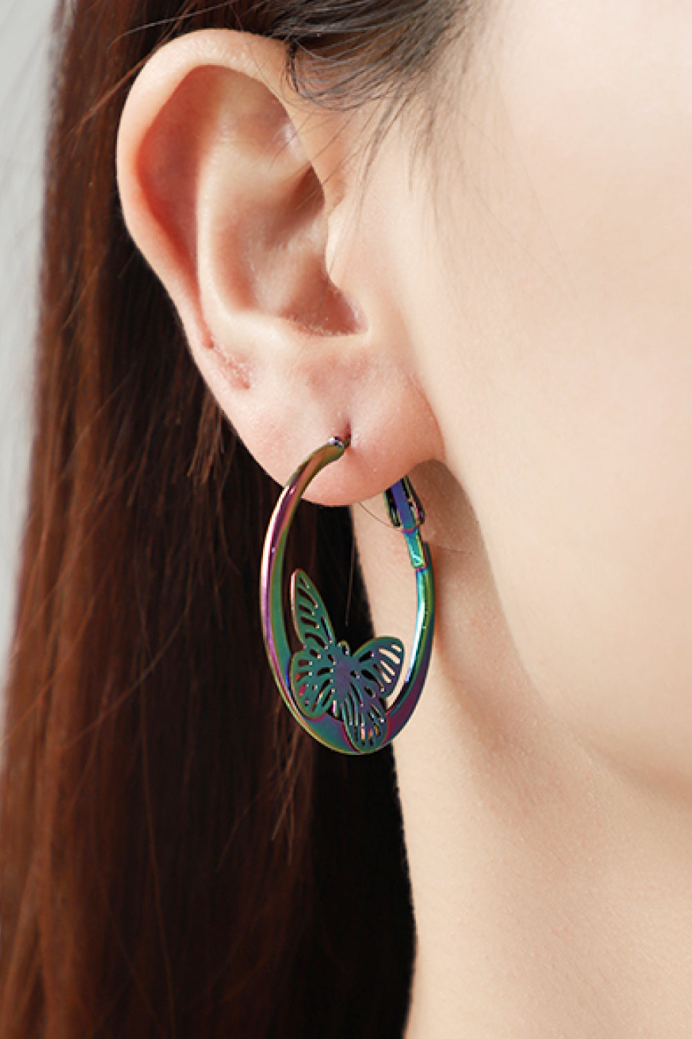 5-Pairs Wholesale Multi-Colored Butterfly Huggie Earrings - AllIn Computer