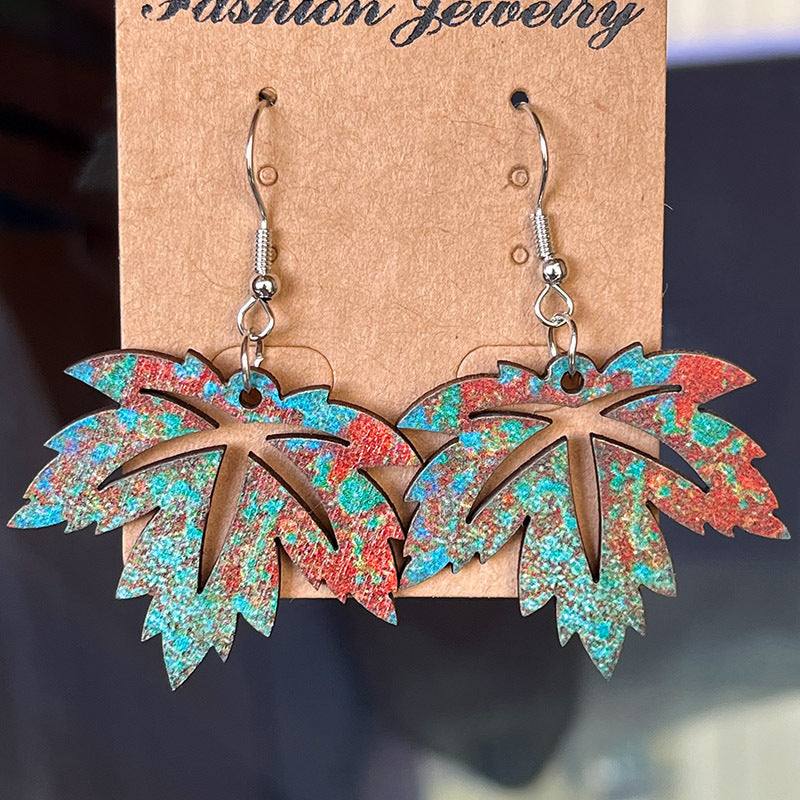 Wooden Dangle Earrings - AllIn Computer