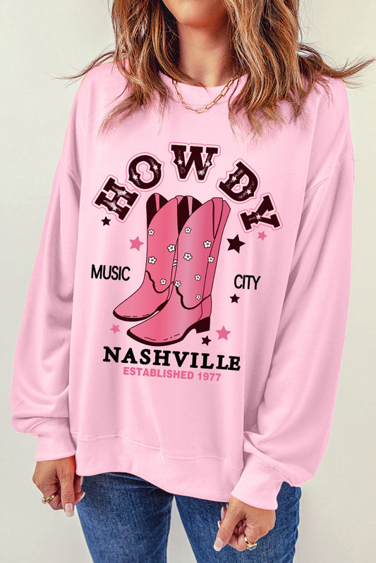 Cowboy Boots Graphic Dropped Shoulder Sweatshirt - AllIn Computer