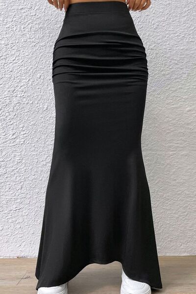 Ruched Maxi Trumpet Skirt - AllIn Computer