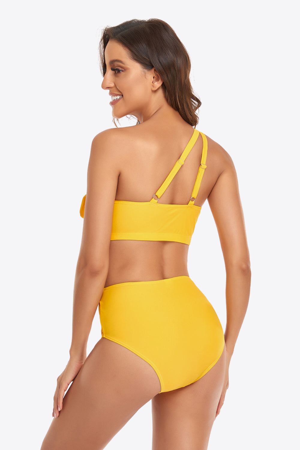 Ruffled One-Shoulder Buckled Bikini Set - AllIn Computer