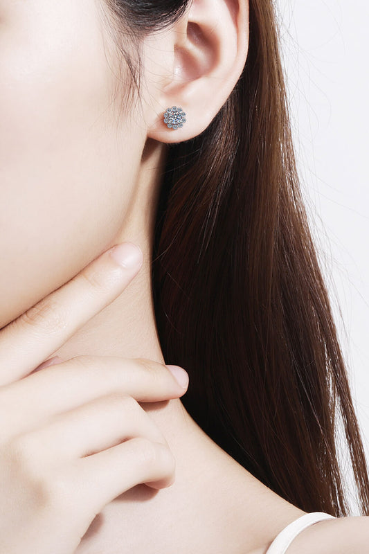Moissanite Floral-Shaped Stud Earrings - AllIn Computer