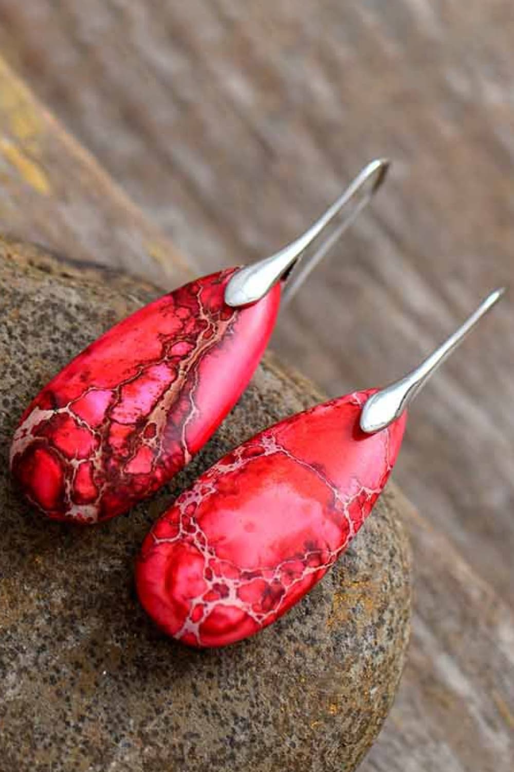 Handmade Teardrop Shape Natural Stone Dangle Earrings - AllIn Computer