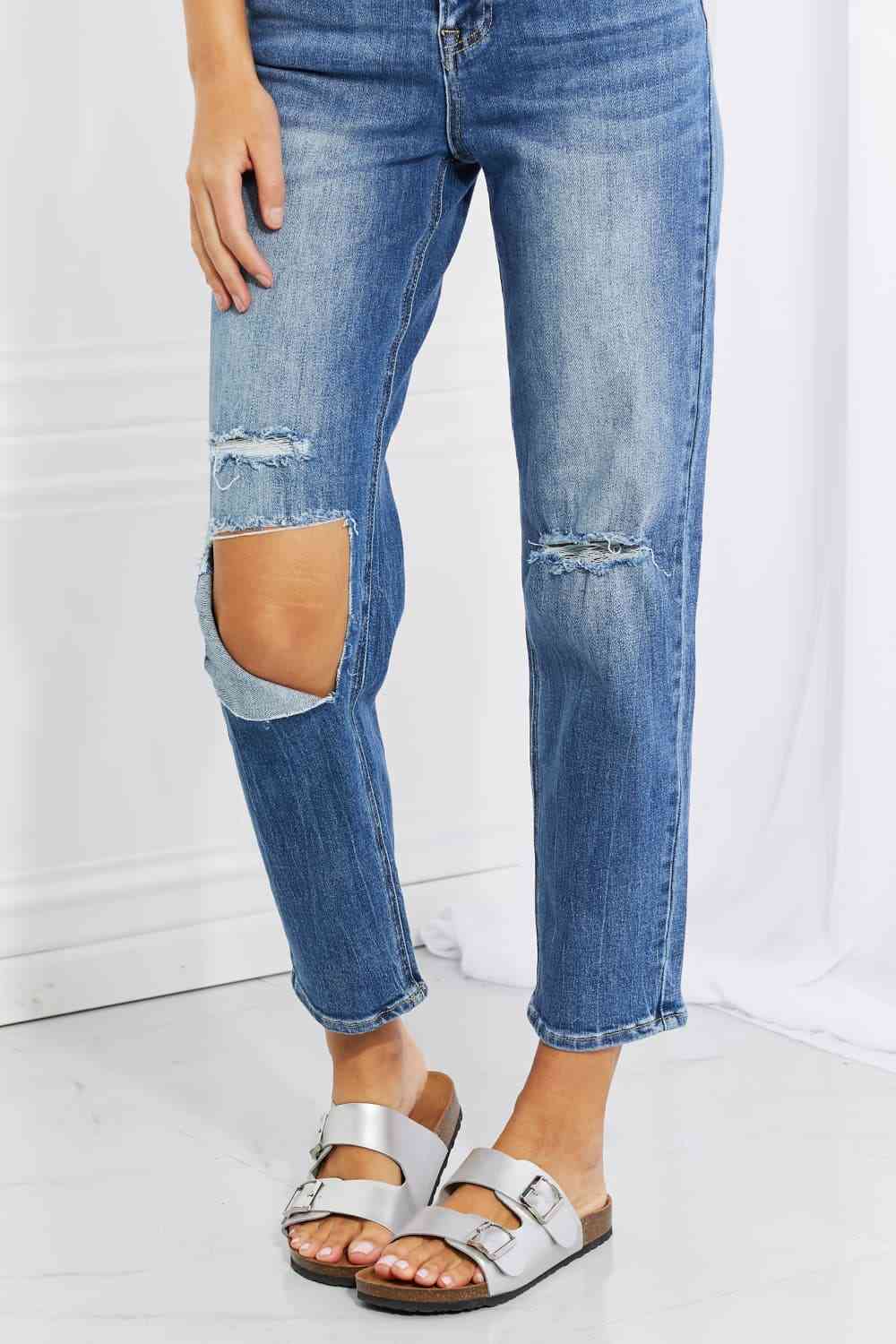 RISEN Full Size Emily High Rise Relaxed Jeans - AllIn Computer