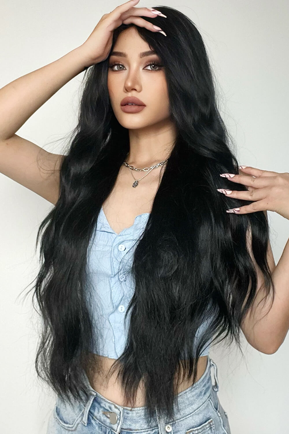 Full Machine Long Wave Synthetic Wigs 28'' - AllIn Computer