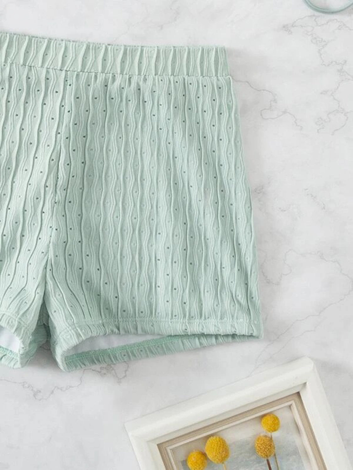 Eyelet Halter Neck Bra and Bottom Swim Set - AllIn Computer