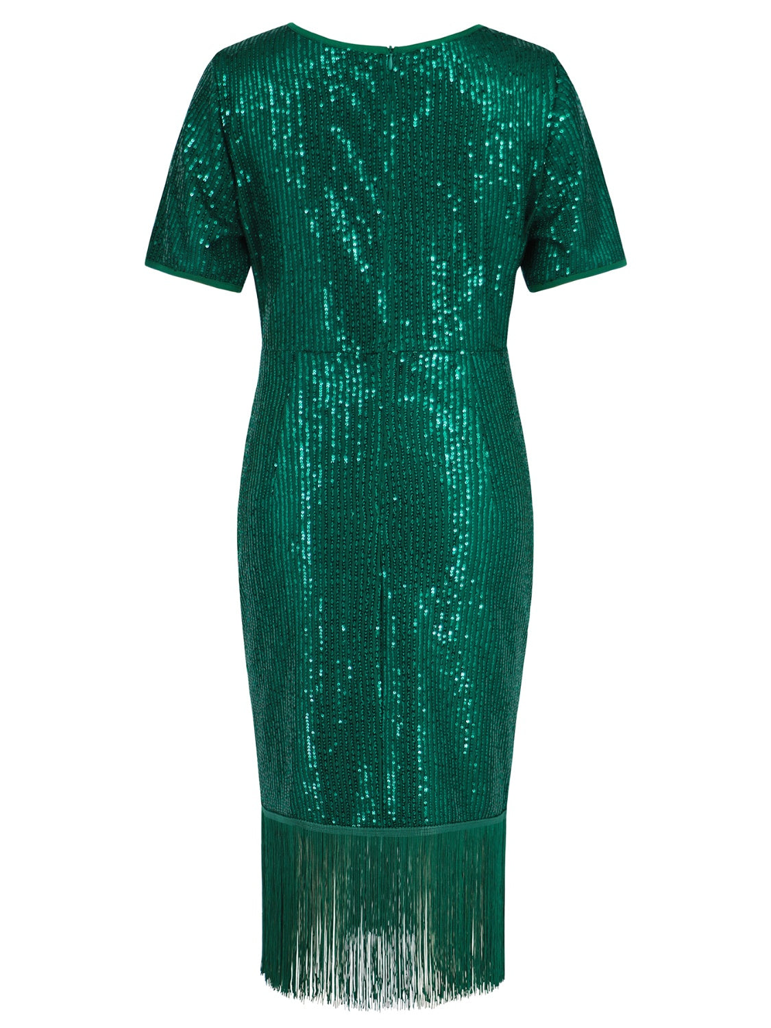 Tassel Sequin Short Sleeve Dress - AllIn Computer